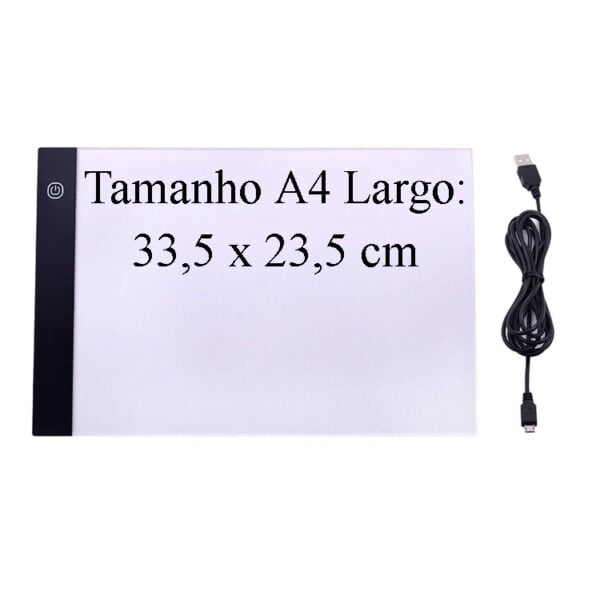 Placa de fundo iluminado tamanho A4 para desenho com LED regulável em 3 níveis - Imagem 3