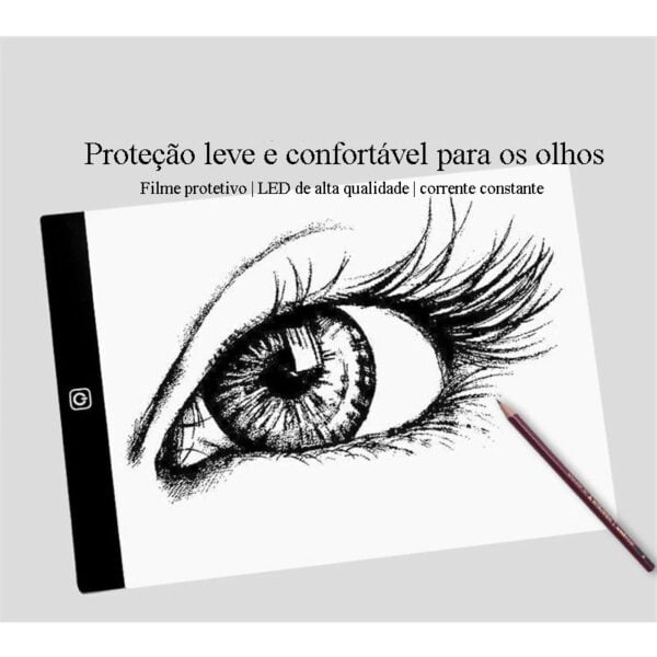 Placa de fundo iluminado tamanho A4 para desenho com LED regulável em 3 níveis - Imagem 6