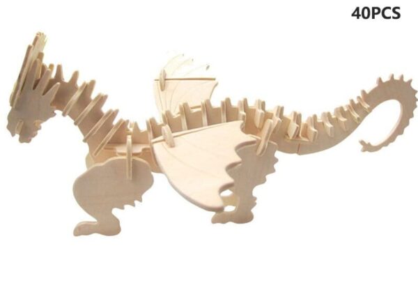 Dragão 3D de madeira