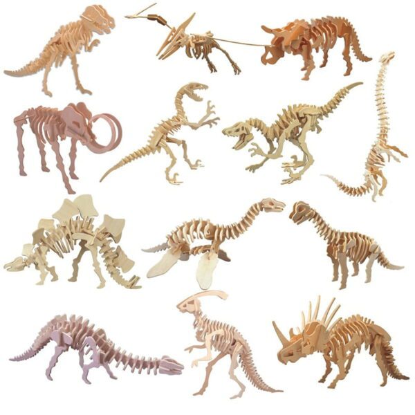 Triceratops 3D de madeira - Imagem 2
